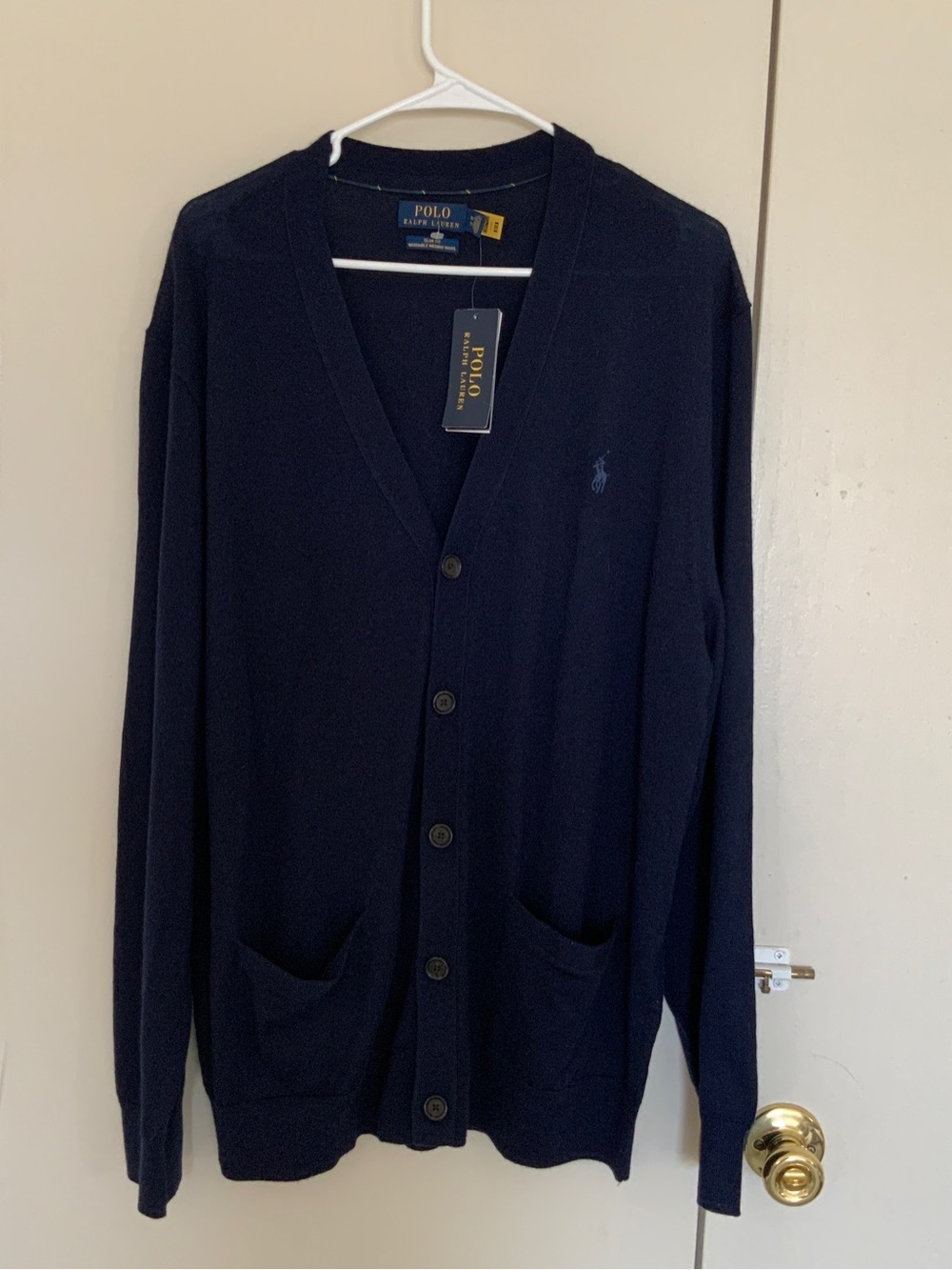 Polo by Ralph Lauren Men's Dark Navy Button-Front Cardigan